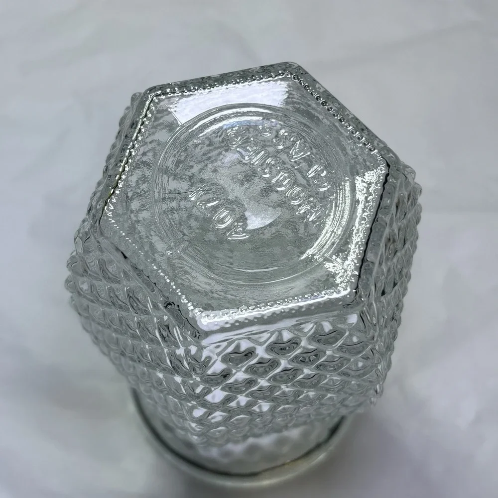 Vintage Hoosier Glass Diamond‎ Cut Vase 5.5inch Tall #4071